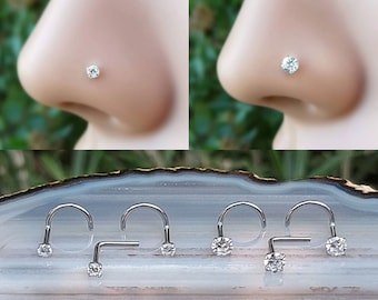 CZ Silver Nose Ring Nose Silver Ring Nose Stud Designs Nose Studs Silver Nose Studs Cute Nose Rings Cute Small Stud Nose Ring Tiny Stud