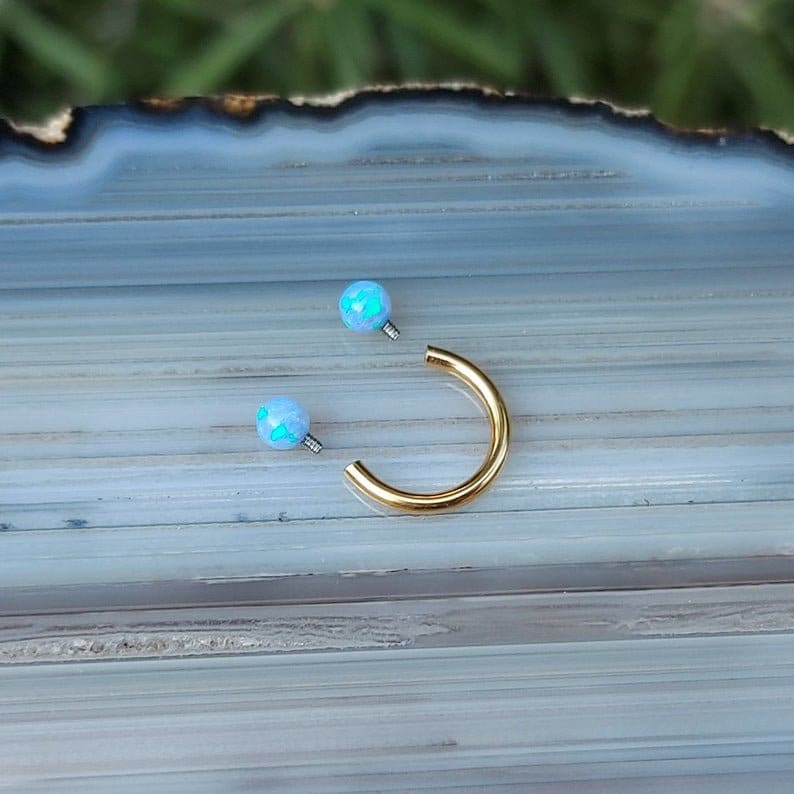 Opal Horseshoe TRAGUS Ring Tragus Earring Horseshoe Circular Etsy