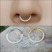 Opal Septum Ring Clicker - Septum Hoop - Septum Piercing - Septum Jewelry -16 Gauge 8mm Surgical Steel - Conch Ring - Conch Piercing - Daith 