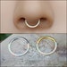 Opal Septum Ring Clicker - Septum Hoop - Septum Piercing - Septum Jewelry -16 Gauge 8mm Surgical Steel - Conch Ring - Conch Piercing - Daith