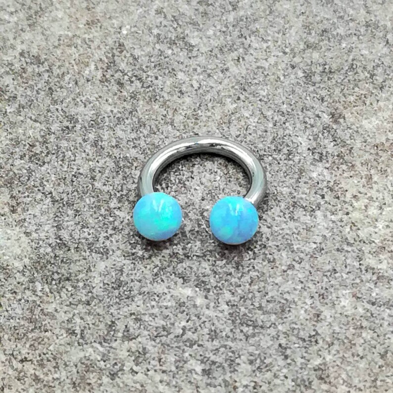 Opal Horseshoe TRAGUS Ring Tragus Earring Horseshoe Circular Etsy