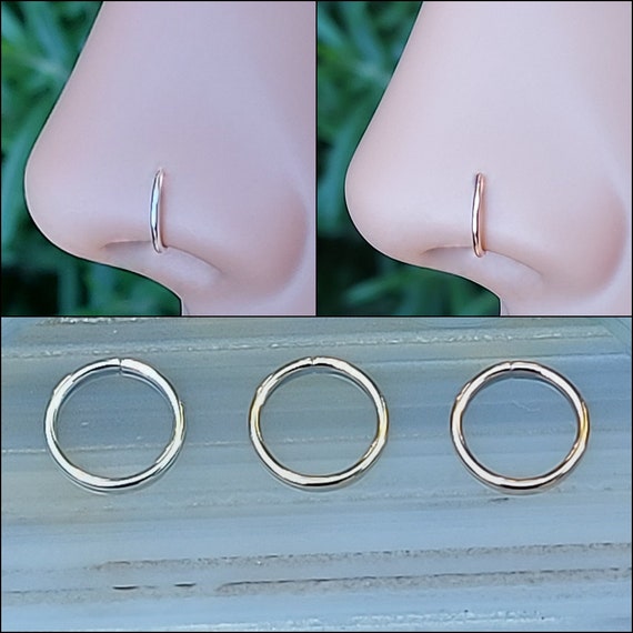 Mens 14K Real Solid Yellow Gold 20g Body Jewelry Piercing Nose Ring Earring  Hoop
