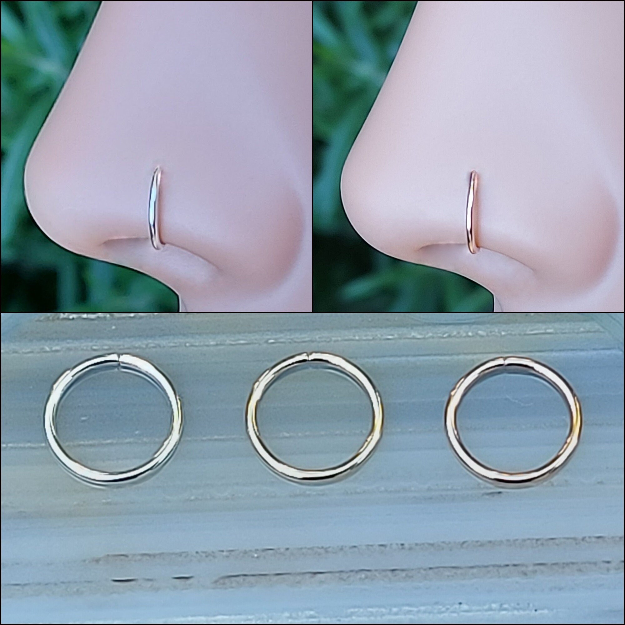 14k Solid Gold with Sapphire Nose Piercing Jewelry - Scarlette | Studio  Meme – Studio Meme - Dainty Tribal Jewelry