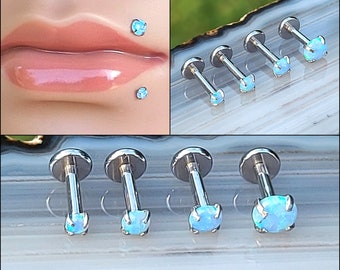 Titanium Opal Lip Labret Piercing Labret Side Piercing Labret Jewelry Labret Piercings Labret Piercing Jewelry Labret Studs Labret Stud