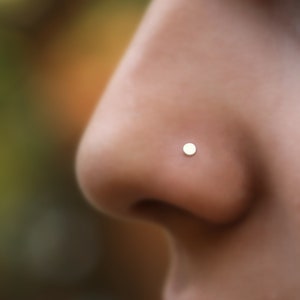 2mmDisk Silver Nose Ring Nose Silver Ring Nose Stud Designs Nose Studs Silver Nose Studs Cute Nose Rings Cute Small Stud Nose Ring Tiny Stud image 6