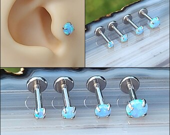 Titanium Earring Tragus Earring Stud Tragus Ear Piercing Stud For Tragus Piercing Earring For A Tragus Piercing Tragus Earrings Blue Opal