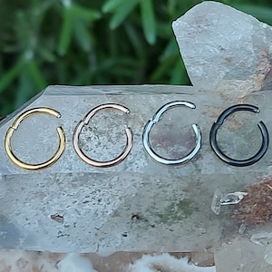 Belly Button Ring Clicker - Belly Ring - Belly Piercing - Body Jewelry -Navel Piercing - 16/14 Gauge 8/9mm 316L Surgical Steel or Titanium