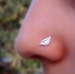 Nose Stud - Nose Ring - Tragus Earring - Cartilage Earring - Nose Piercing - Nose Jewelry - Sterling Silver Leaf Feather Nose Ring Stud 