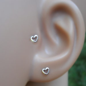 Heart Silver Nose Ring Nose Silver Ring Nose Stud Designs Nose Studs Silver Nose Studs Cute Nose Rings Cute Small Stud Nose Ring Tiny Stud image 4