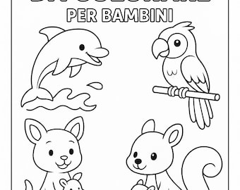 Libro para colorear para niños - Animales tiernos | PDF imprimible | Libro para colorear para niños - Animales tiernos