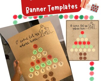 Christmas Countdown Banner Templates, Festive DIY Decor (Digital Download)