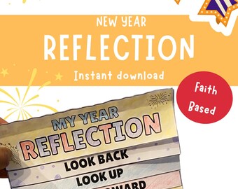 Faith based New Year goal setting for kids, New Year reflection, 2026 reflection craft,New Year's Resolutions