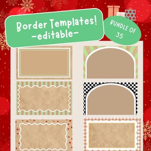 Paquete de plantillas esenciales para bordes de banners (35 bordes) / Archivos editables de Canva (Descarga digital) imagen 1