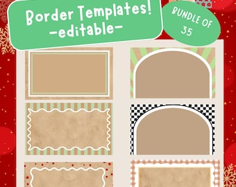 Banner Border Essentials Templates Bundle ( 35 borders)| Editable Canva Files (Digital Download)