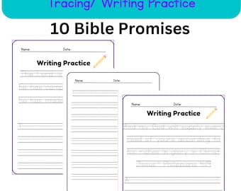 Printable Bible Verse Tracing Worksheet | Christian Handwriting Practice for Kids | Preschool & Kindergarten Tracing Activity