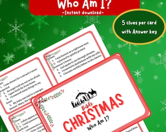 Juego bíblico de Navidad / Historia de la Natividad "¿Quién soy yo?" (PDF)