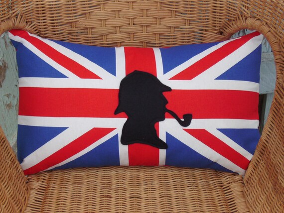 Sherlock Holmes Pillow Cover Uk Flag Pillow Uk Pillow Etsy