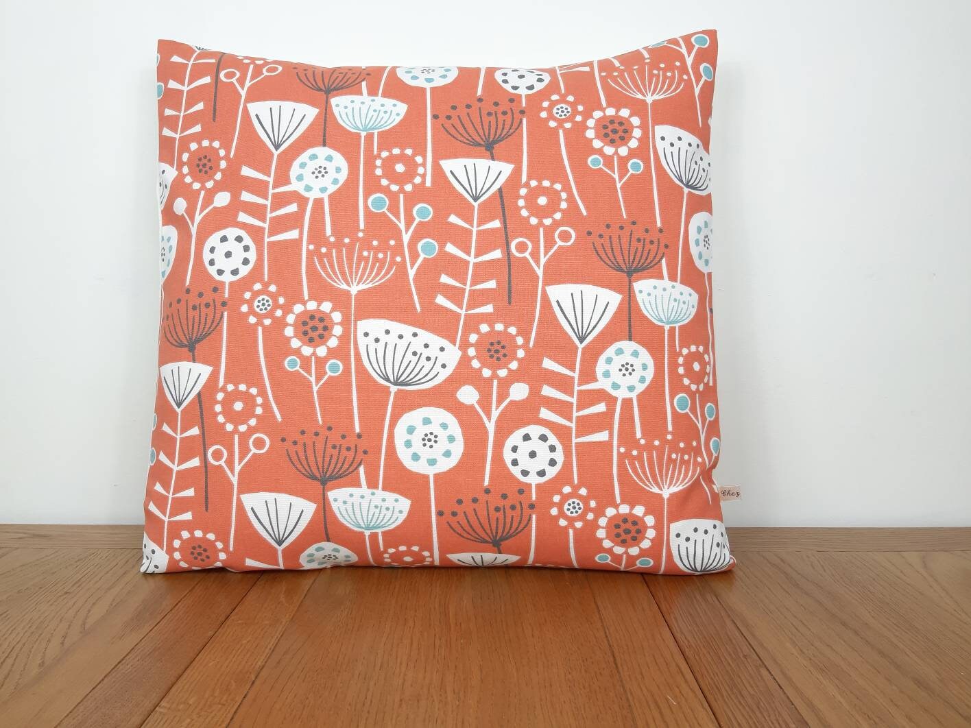 Housse d'oreiller Orange, Housse de Coussin Naturelle, Décorative, Florale, Mandarine