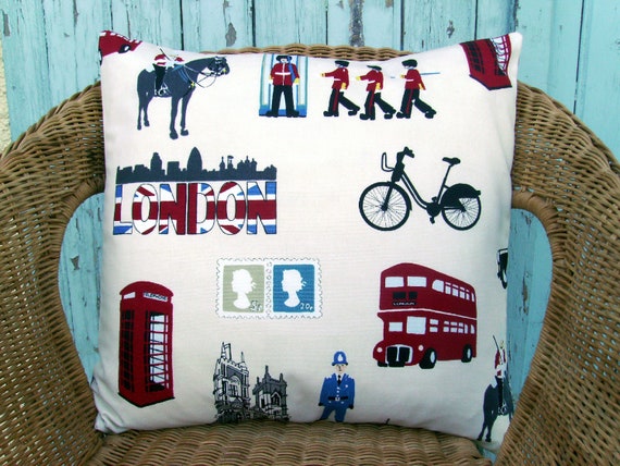 London Pillow Cover 16 Inch Pillow Decorative Pillows Uk Etsy