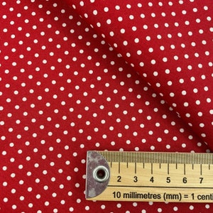 Rose and Hubble fabric, half yard, Red spot fabric, Polka dot fabric, spotty fabric, red fabric, UK quilting fabric, quilting fabric