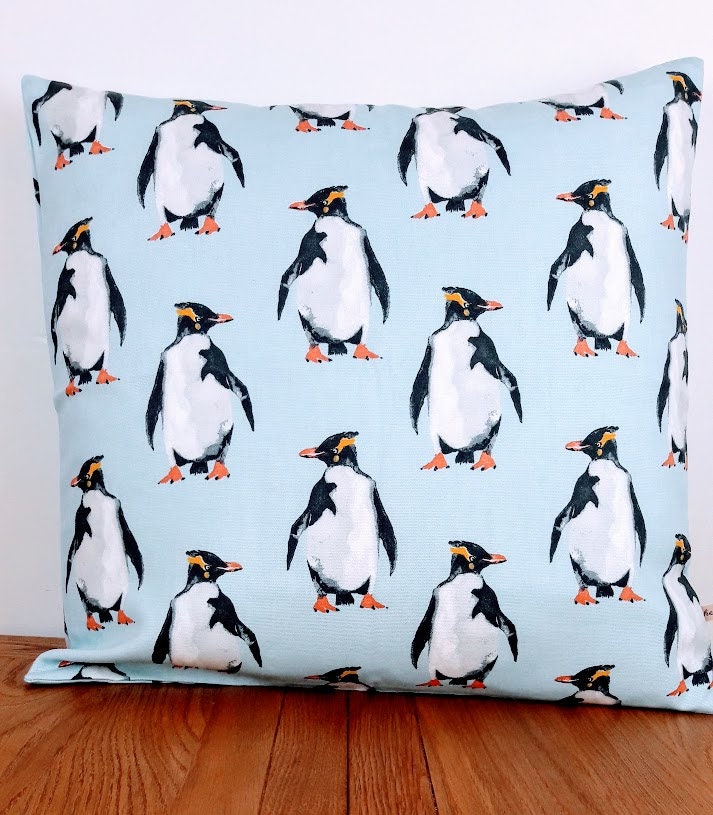 Oreiller Pingouin, Housse d'oreiller Oreiller Oiseau, Carré Oreiller, Coussin Décor Pingouin