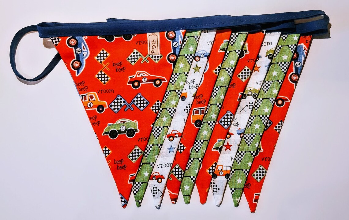 Racing car bunting car fabric bunting car decor grand prix Etsy