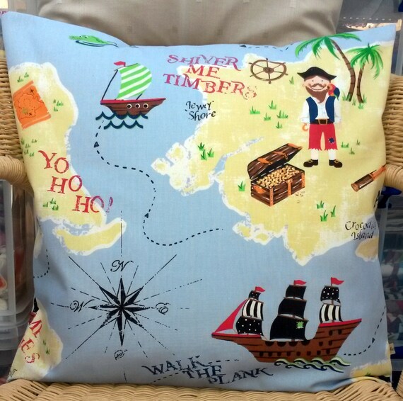 Pirate Pillow Cover Boys Cushion Pirate Throw Pillow Pirate Etsy