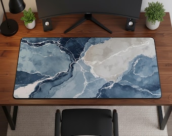 Podkładka na biurko Blue Marble, minimalistyczna podkładka biurowa, duża, rozszerzona podkładka pod mysz do gier