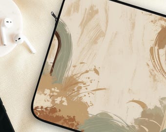 Funda para portátil abstracta verde salvia – Funda minimalista para MacBook, cubierta beige neutra