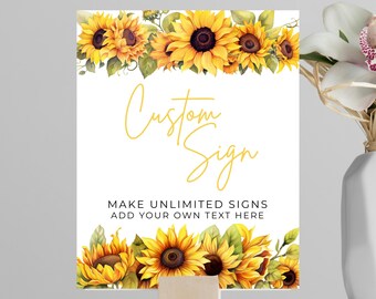 Custom Sunflower Baby Shower Sign Template, Sunflower Shower Theme, A Little Sunflower is on the Way, Printable Editable Sign Gender Neutral