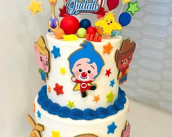 Circus Cake Topper Set | Custom Name & Age Birthday Decor | Adorable Animal Carnival Party Decor