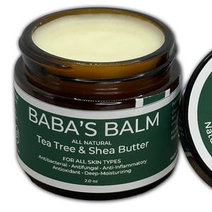 Tea Tree Balm 60 ml, naturlig sheasmörsalva, behandling mot akne, eksembalsam, balsam mot insektsbett