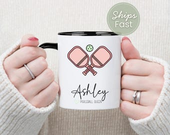 Personalized Pickleball Mug with Name Custom Pickleball Coffee Cup Gift for Pickleball Player Pickleball Lover Mug Pickleball Queen Cup