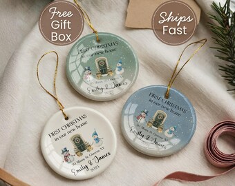 Personalized New Home Ornament 2025 Custom First Christmas in Our New Home Ornament Cozy Winter Cottage Keepsake & Realtor Closing Gift