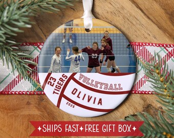Custom Photo Volleyball Ornament Personalized Volleyball Photo Ornament for Volleyball Player Ornament Volleyball Player Keepsake Team Gift