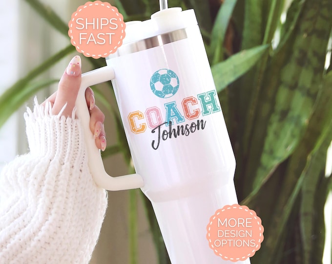 Personalized Sports Coach Insulated Tumbler With Name, Coach Appreciation Gift, Custom 40 oz or 20 oz Skinny Tumbler