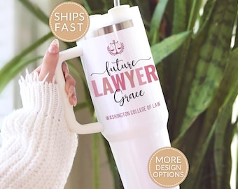 Personalized Future Lawyer Tumbler 40oz, Custom Law Student Gift, Future Lawyer Gift, Law School Gift Idea, Law School Travel Mug Cup
