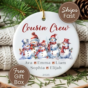 Custom Cousin Crew Ornament, Personalized Cousin Christmas Ornament Gift for Cousin Gifts for Cousin Best Friend Cousins Keepsake Ornament