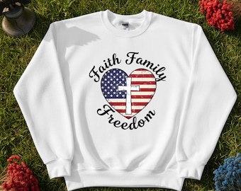Freiheit Glaube Familie Shirt - Christian Patriotic US 250. Jahrestag Retro Unabhängigkeitstag Geschenk T-Shirt