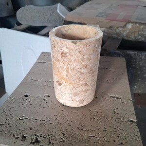 Marble Vase, Handcrafted Natural Stone Flower Pot, Home Decor - Cream Marble Pot