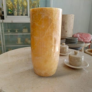 Onyx Marble Vase – Handcrafted Natural Stone Decorative Home Decor - Onyx Pot