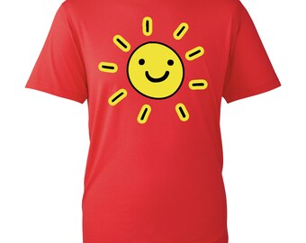 T-Shirt mit lächelnder Sonne, fröhliches Sommer-T-Shirt