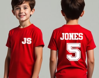Personalised Kids Tshirt | Custom Kids T Shirt | Custom Name & Number Tee Kids Adults Soccer Football Tee Back To School Tee Unisex Top Tee