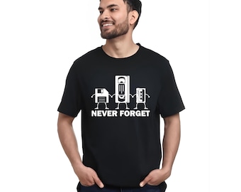 Retro Casette T-Shirt Never Forget Vintage Recording Device Gift Tee Music Lovers Unisex Trending Costume Tee