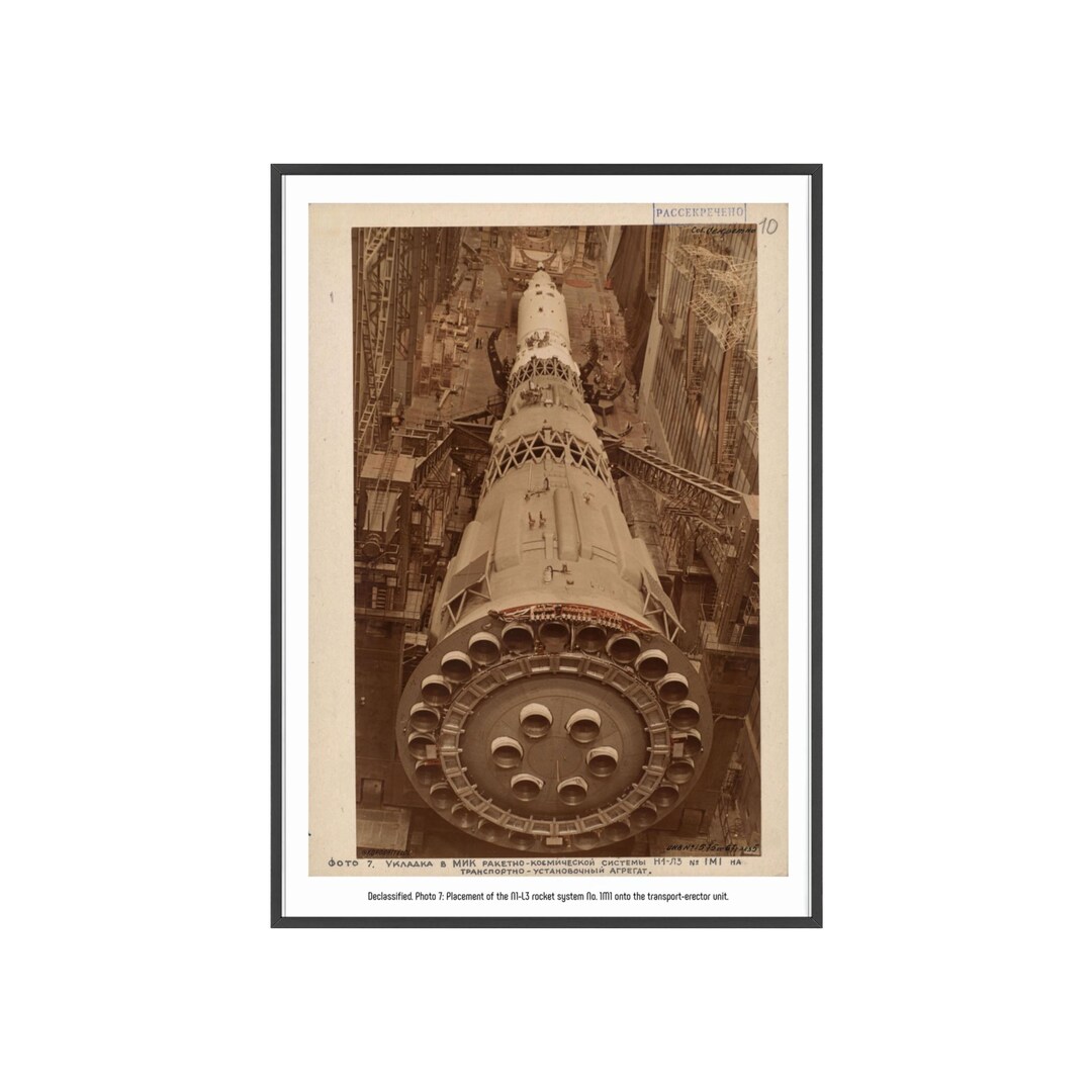 Declassified Soviet N1 Rocket Poster • Rare 1969 Archival Photo • USSR ...