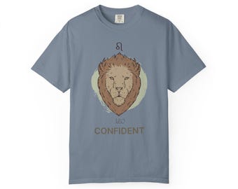 T-shirt Lion confiant - T-shirt zodiaque minimaliste audacieux pour Lion
