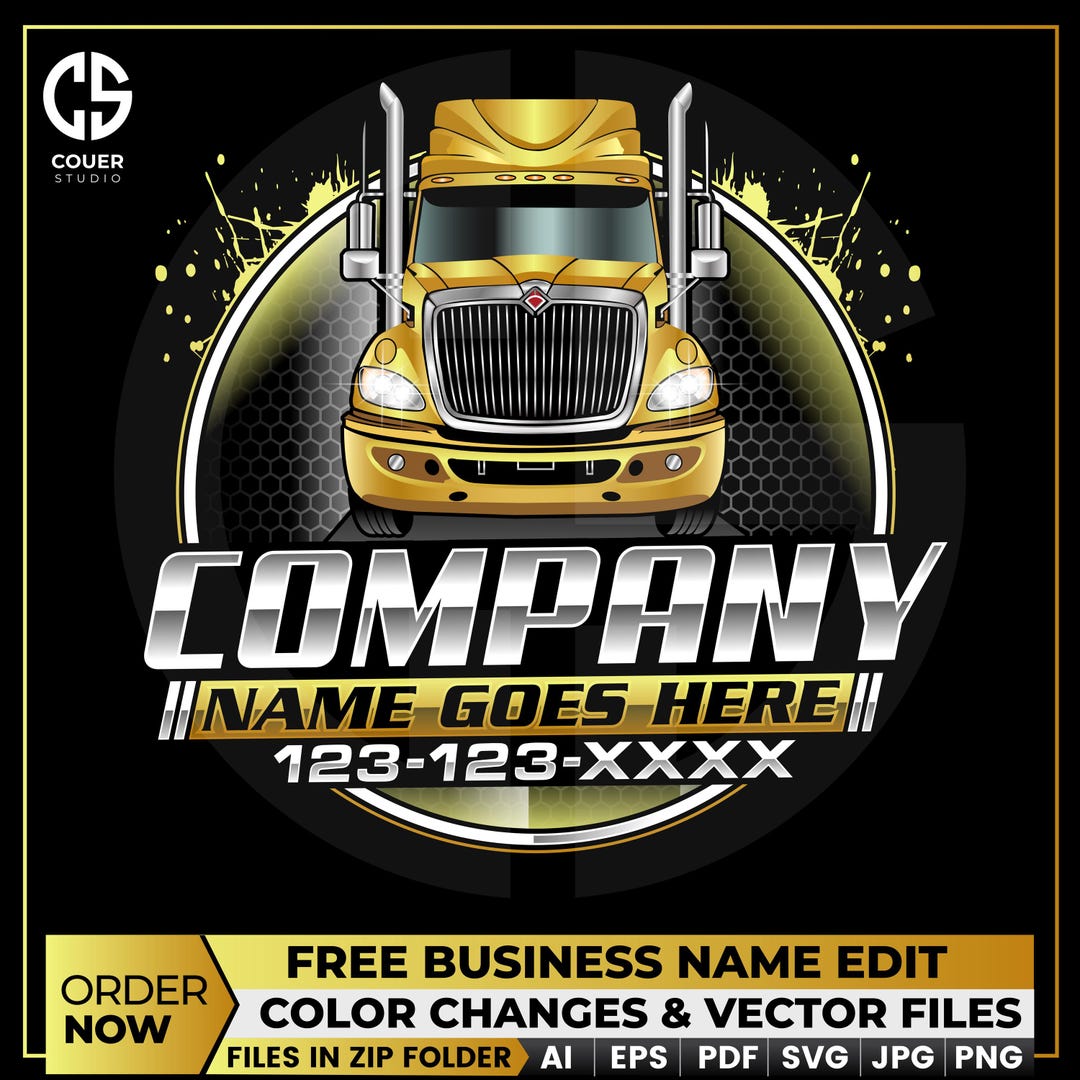 Semi Truck Logo Svg, Hotshot Trucking Logo, Freight Company Logo ...
