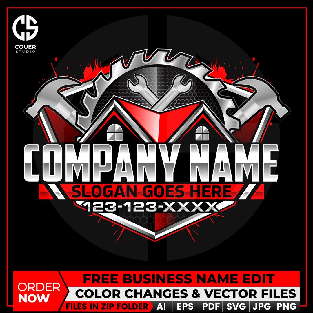 Construction Logo | Handyman, Contractor, Home Repair, Carpenter ...