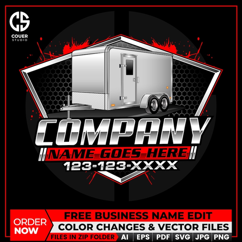Enclosed Trailer Logo, Hotshot Trucking Logo, Hauling Logo, Trucking ...