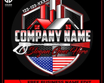 American Pressure Wash Logo, Power Washing Business Logo Svg, Car Wash Logo, Pressure Washer Logo, Washing Cleaning Logo, Roof Cleaning Logo